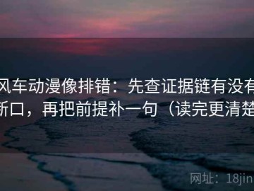 风车动漫像排错：先查证据链有没有断口，再把前提补一句（读完更清楚）